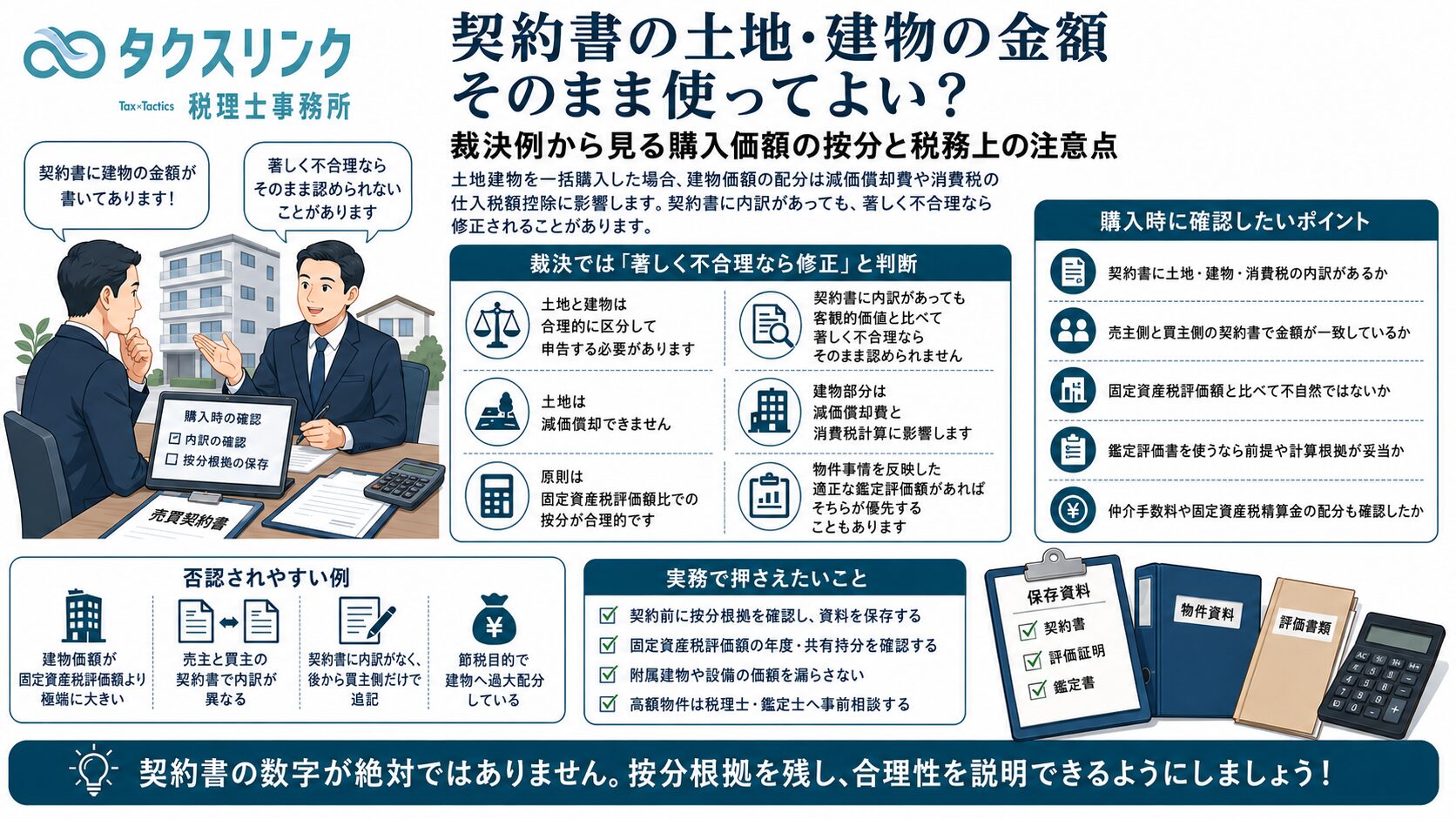 土地建物の購入価額按分