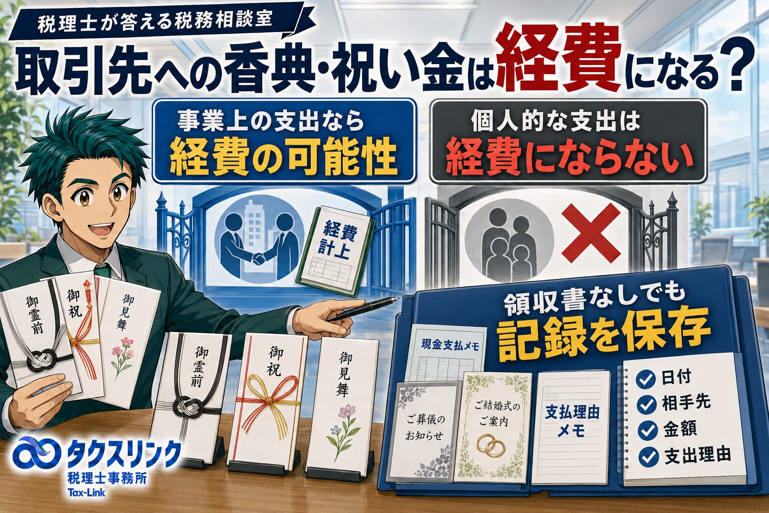 取引先への香典・祝い金は経費になる？