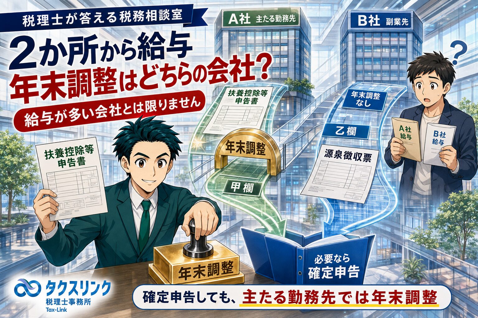 ２か所給与の年末調整はどちらでやるの？