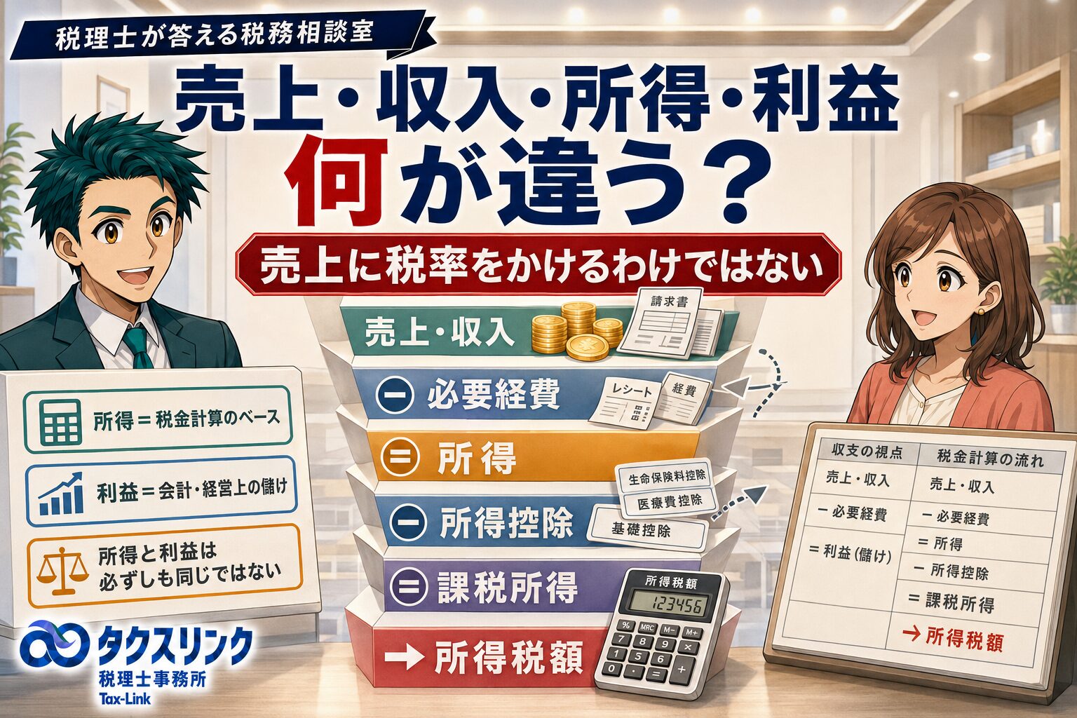 売上・収入・所得・利益の違いって？