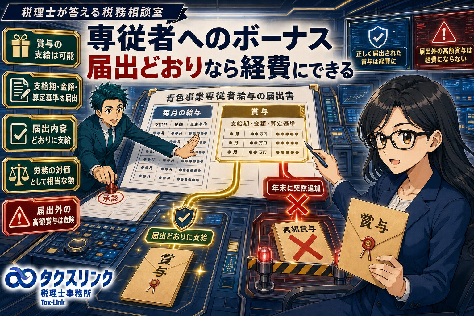 専従者への賞与は経費になる？
