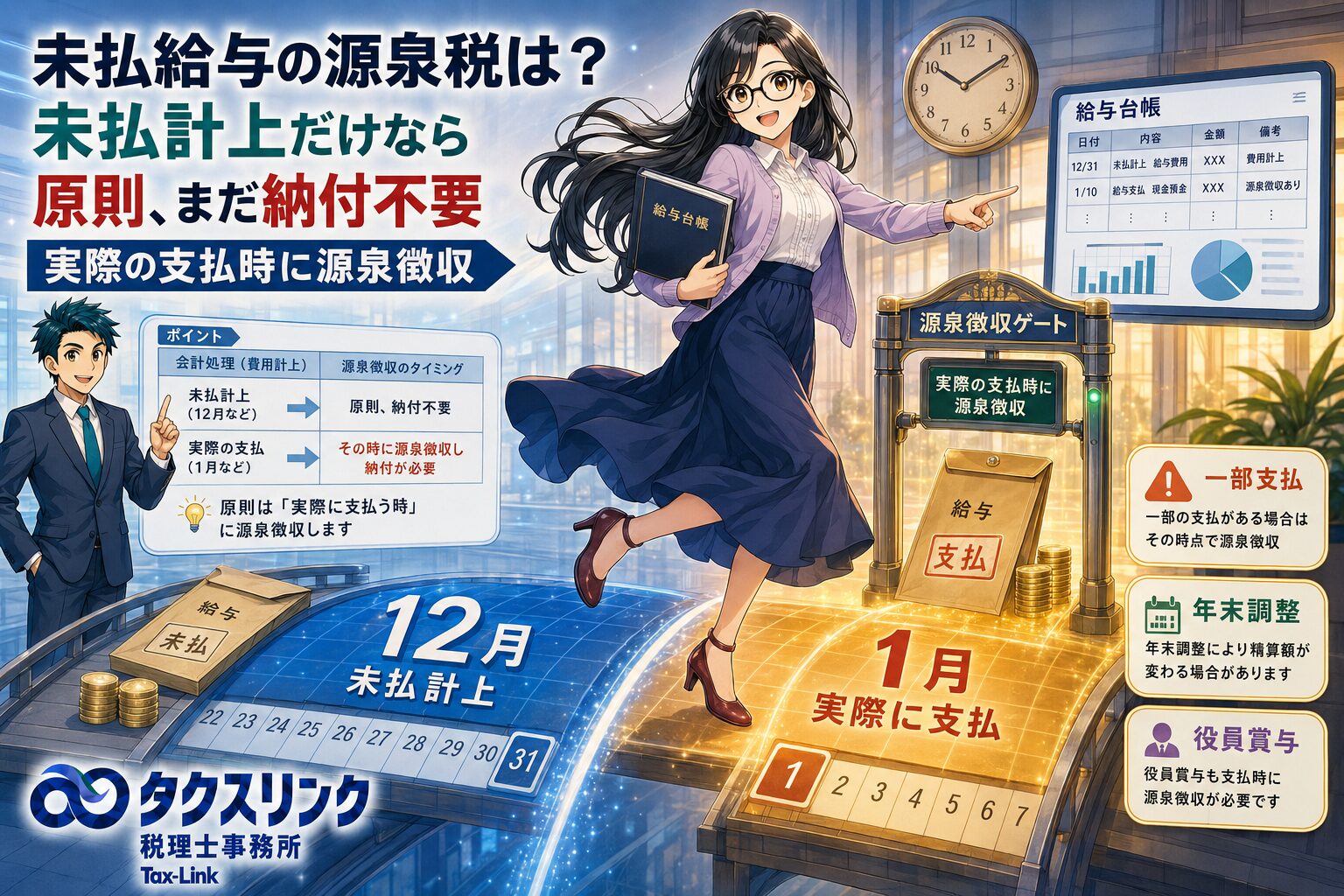 未払給与の源泉税は？
