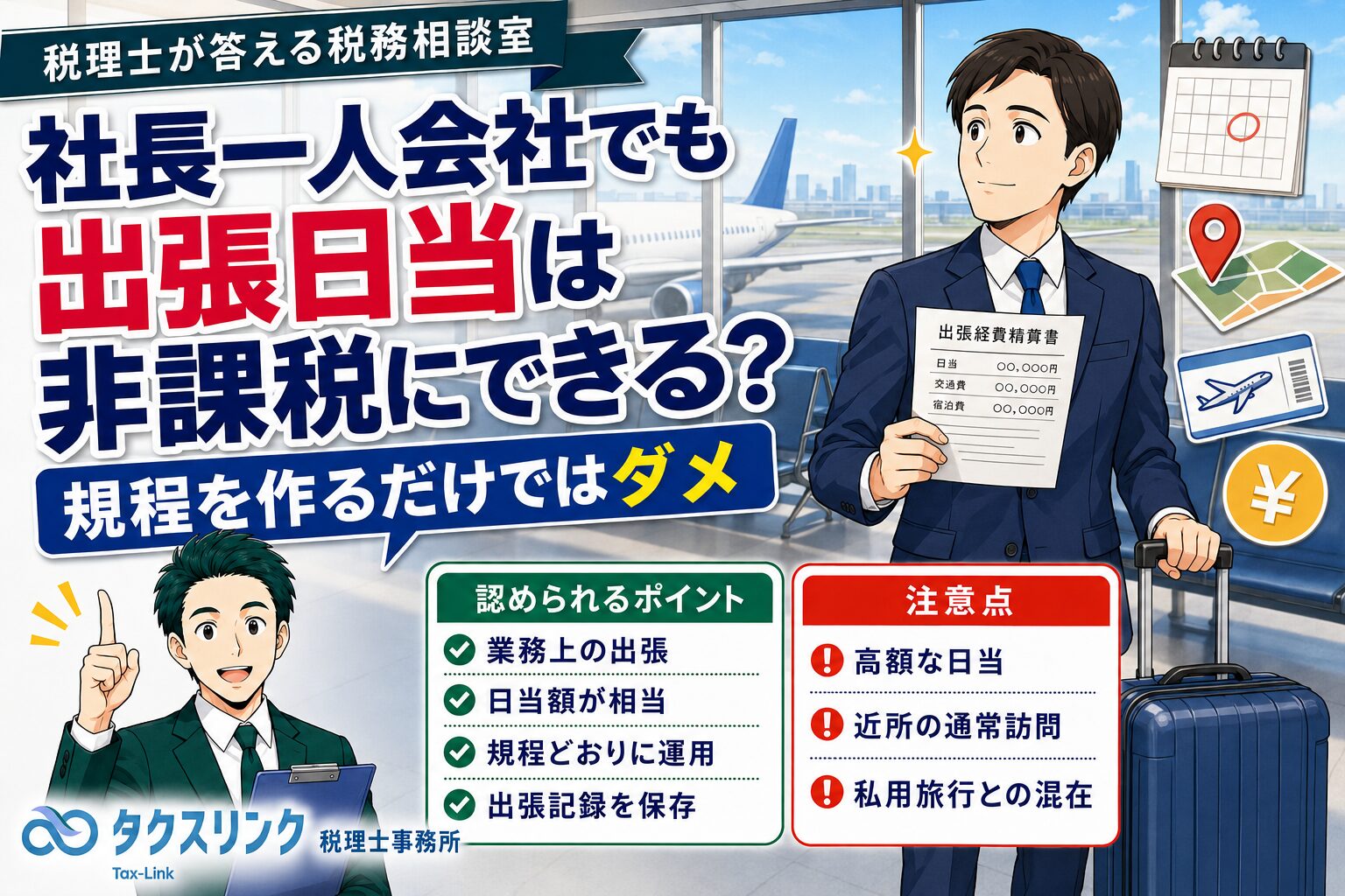 社長一人の会社でも出張日当は経費にできる？