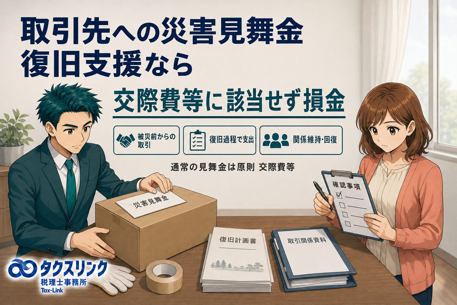 取引先への災害見舞金、復旧支援は交際費？