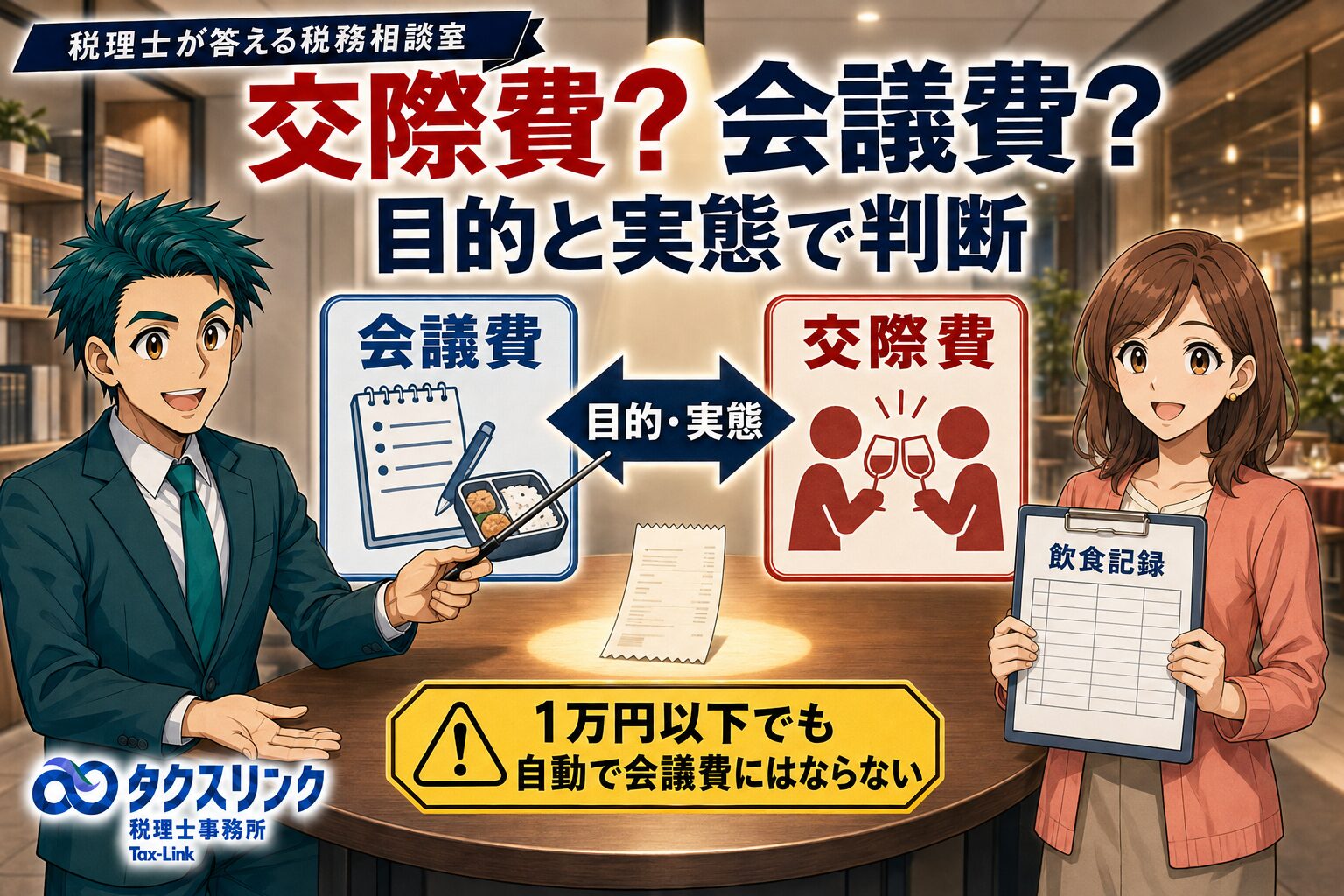 交際費と会議費、どうやって区別する？