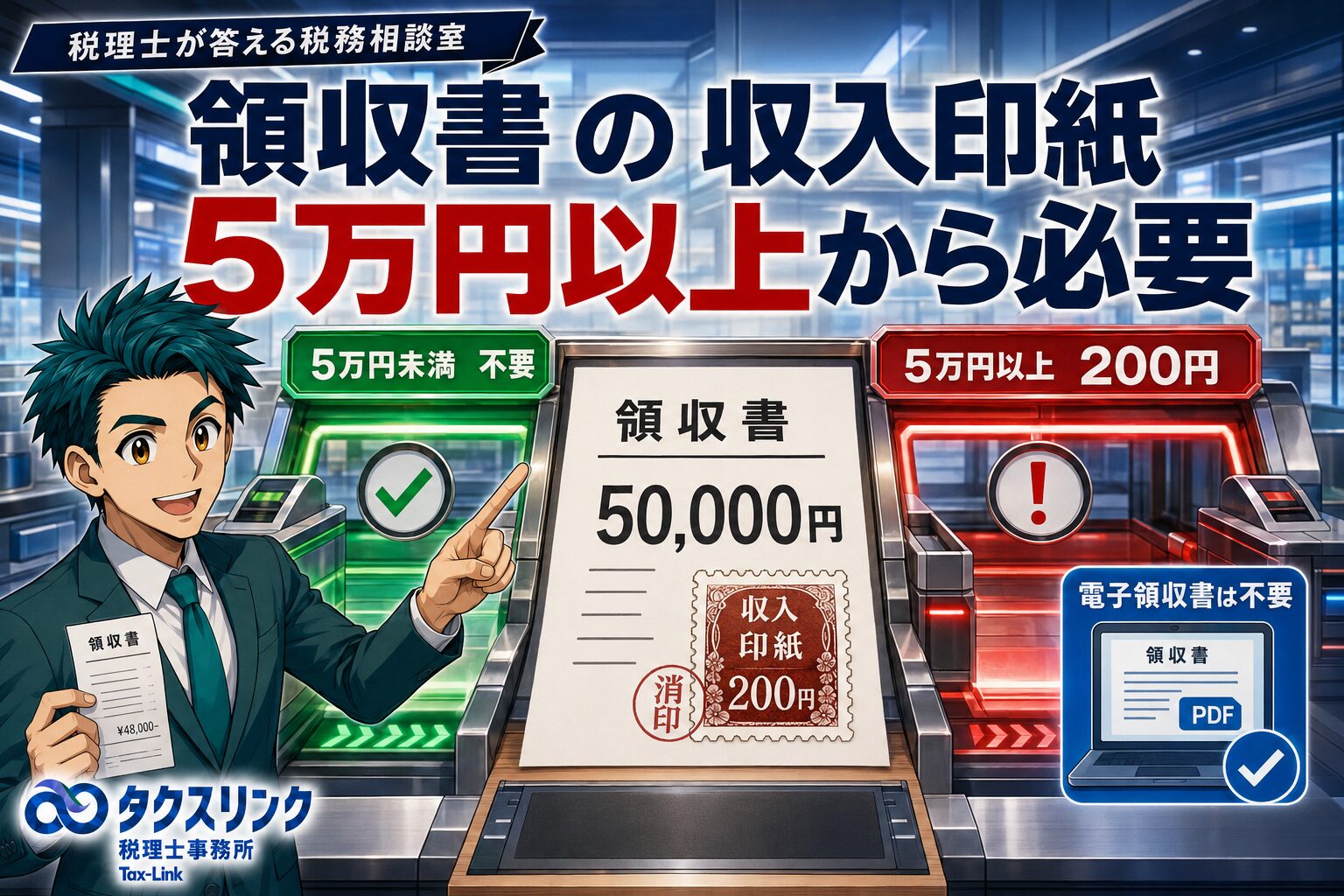 領収書の収入印紙、いくらから必要？