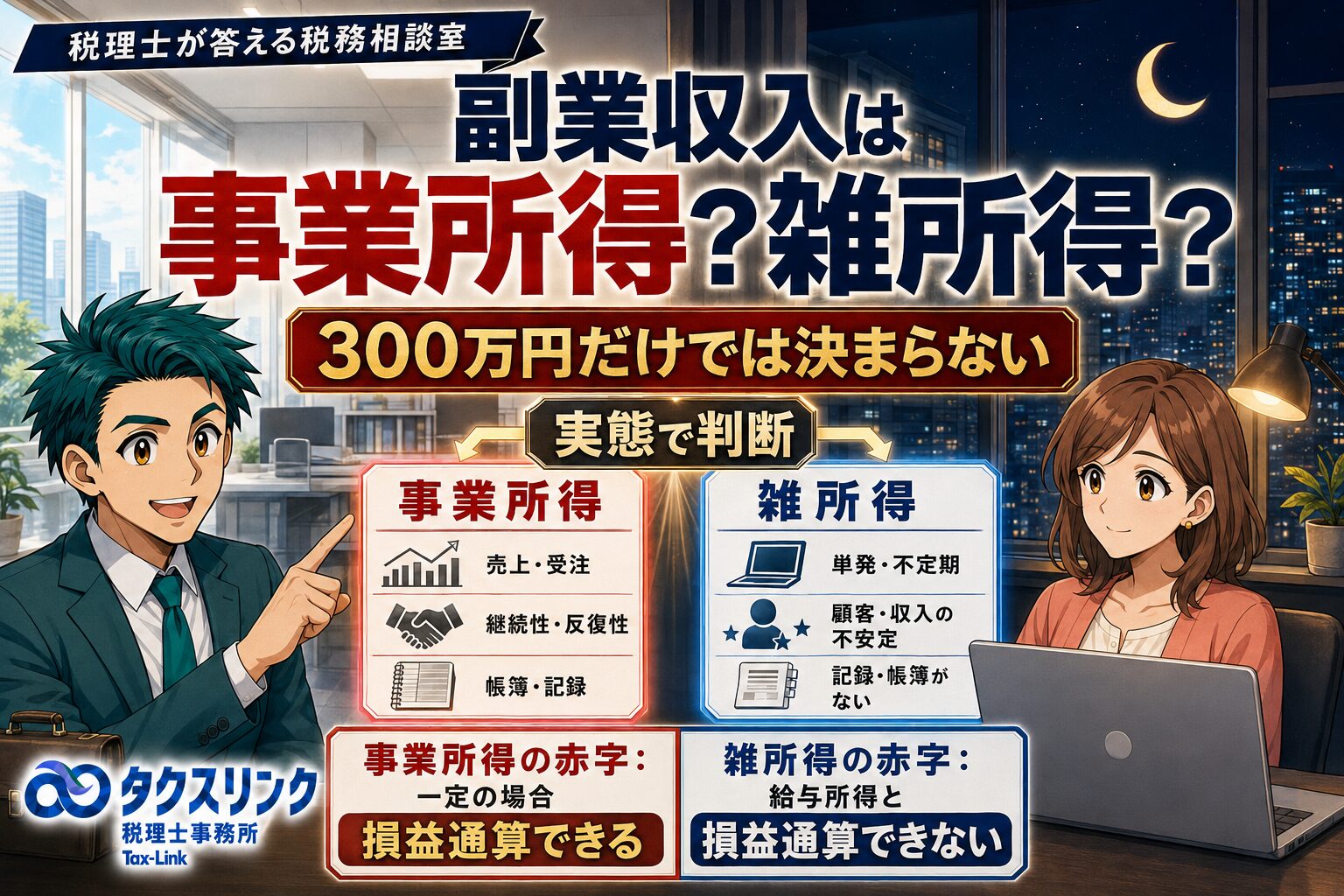 副業収入は事業所得？雑所得？