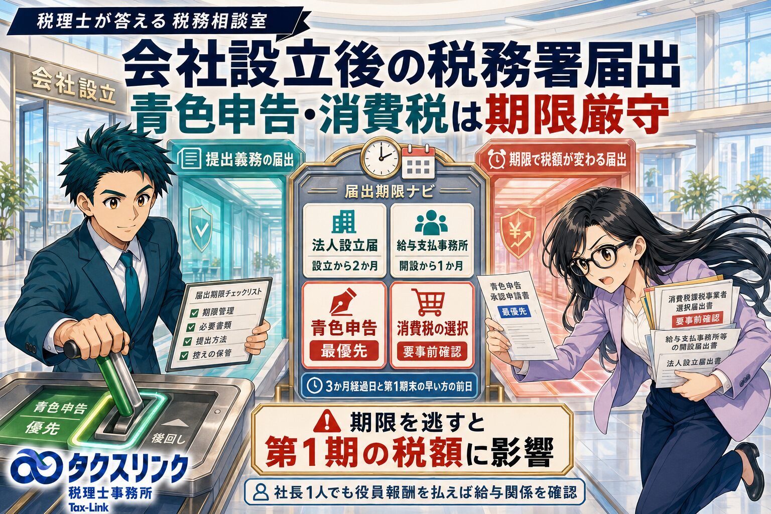会社設立後の提出書類と期限