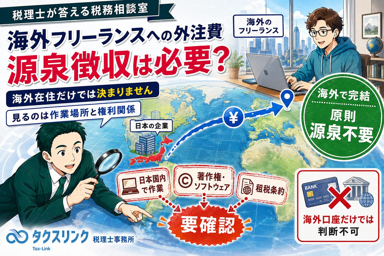 海外在住のフリーランスに払う外注費からも源泉徴収する？