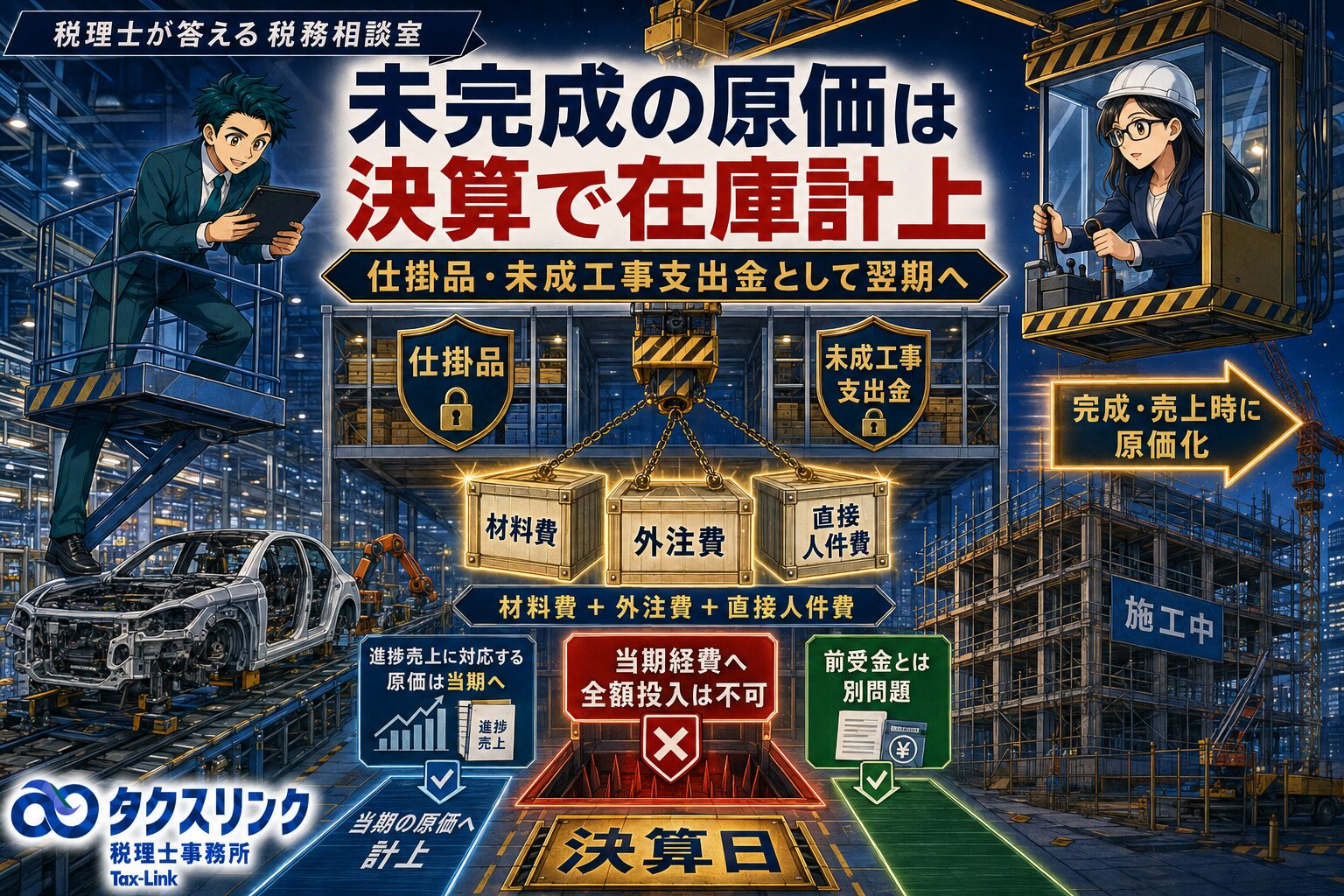 作りかけの商品や未完成の工事も経費になる？