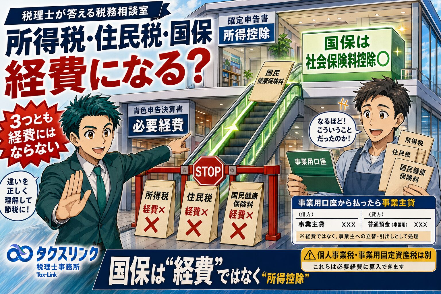 所得税、住民税、国保は経費になる？