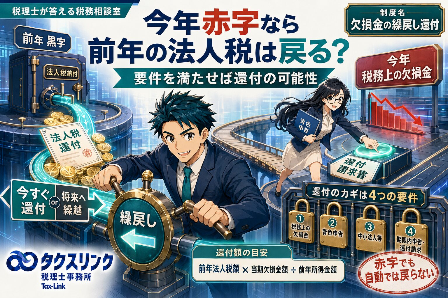 今年赤字なら去年の税金は返ってくる？