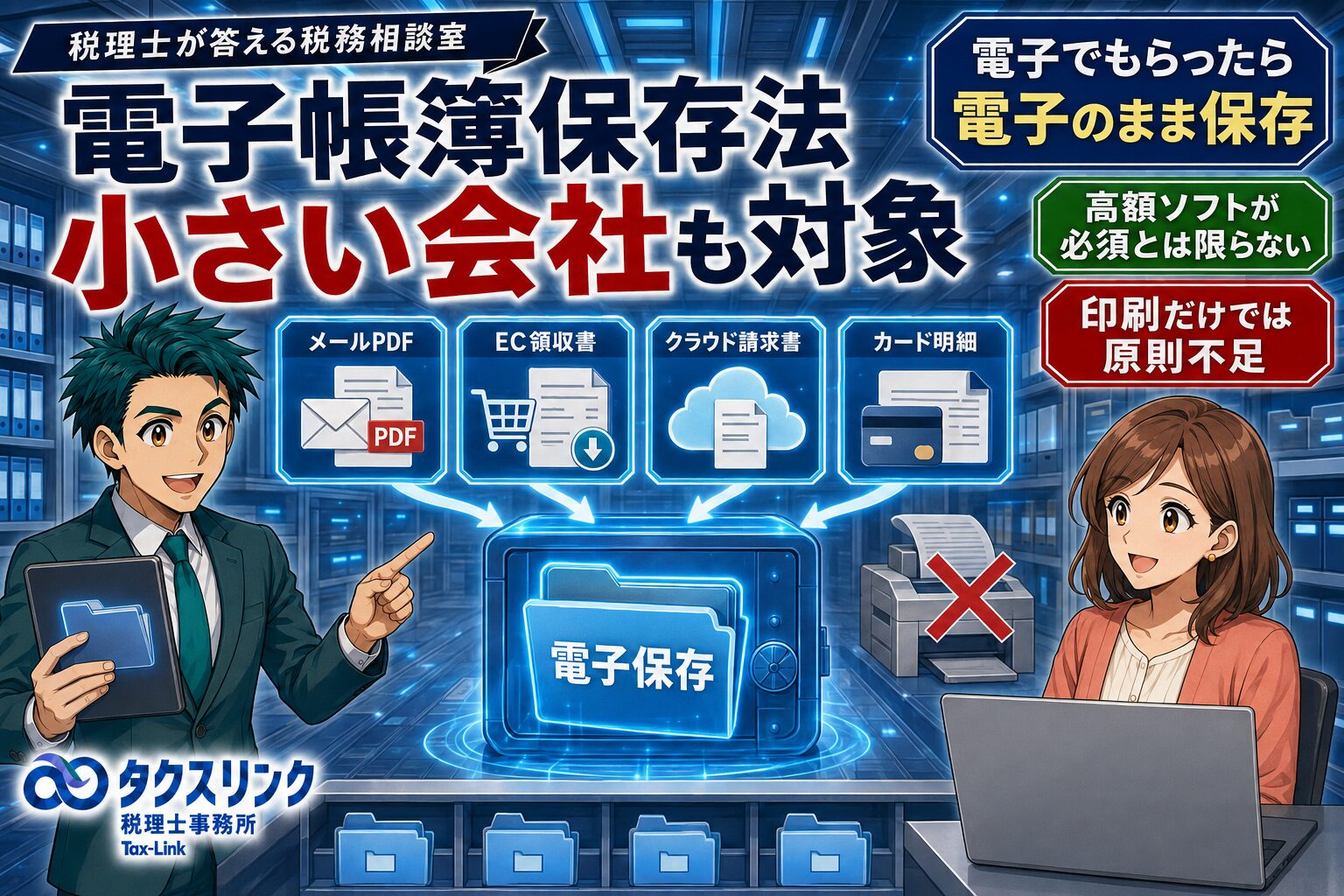 電子帳簿保存法の対象と保存方法は？