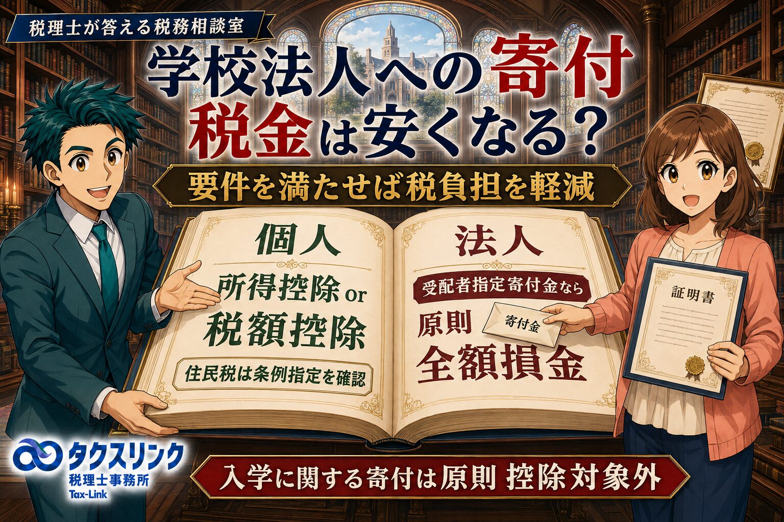 学校法人への寄付で税金は安くなる？