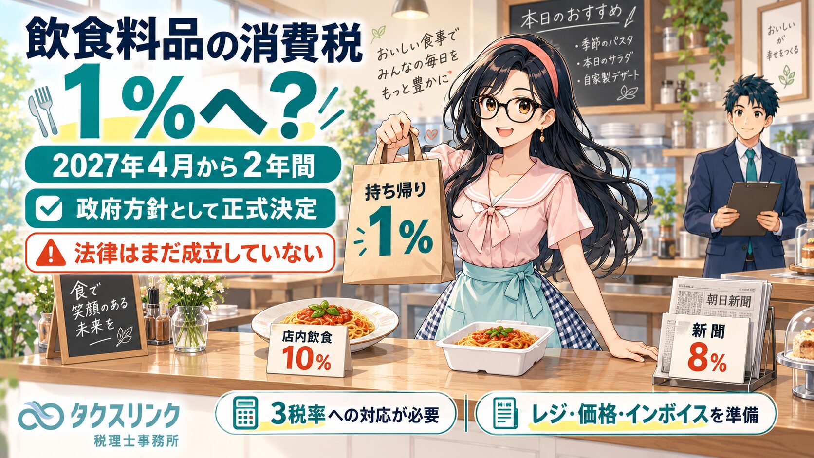 飲食料品の消費税が１％になる？