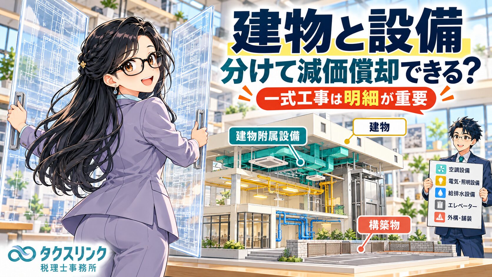 空調・電気設備・給排水設備は建物と分けて減価償却できる？