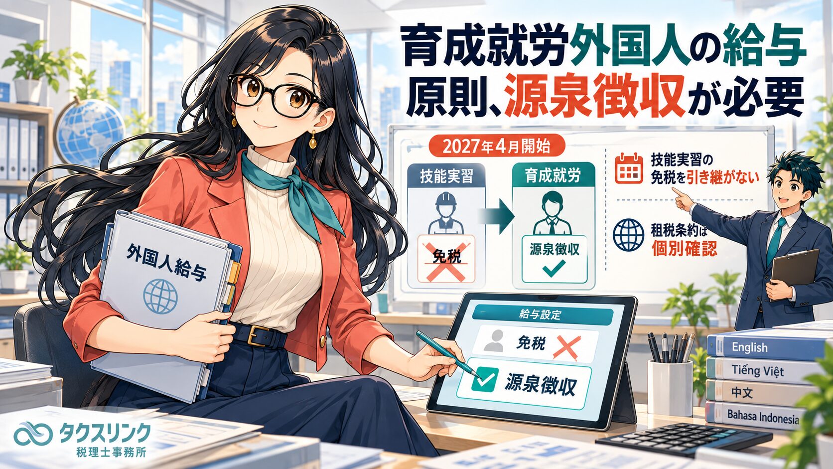 育成就労外国人の給与の源泉徴収